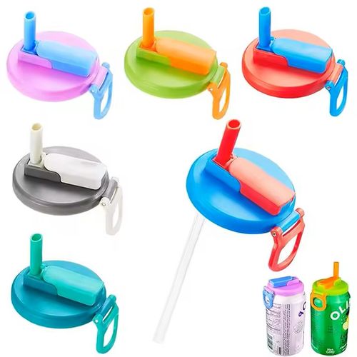 High Quality 8 Color Soda Can Lid Soda Straw Can Lids With Straw Bpa-Free Reusable for Fits Standard Straw Soda Can Covers