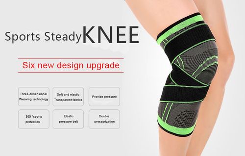 Knee Support Protective Gear Fashion Sports Knee Sleeve Elastic Knitting Knee Brace with Bandage