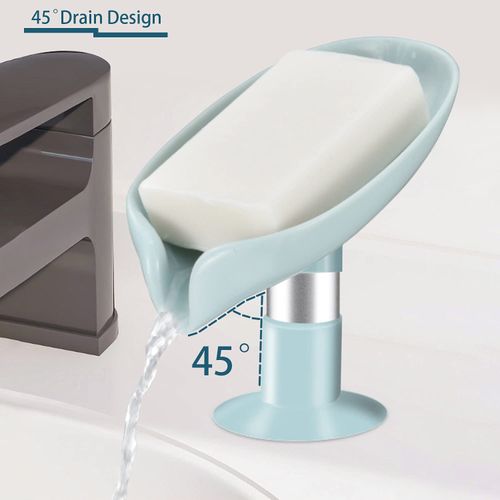 Leaf Shape Soap Holder Vertical Suction Cup Soap Holders Elegant Plastic Drain Soap Holder