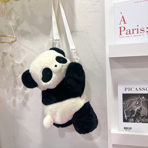Panda crawling bag Cute panda plush bag female cartoon doll crossbody bag