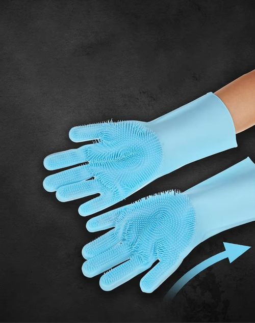 Magic Silicone Body Pet Bathing Gloves for Animal Perfect Bathe Shampoo Dog &Cat Brush Gloves