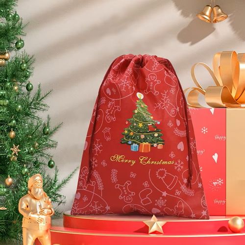 2025 Christmas Products Christmas Gift Bag Package Novelty Gifts Non Woven Bag Eco-Friendly Drawstring Bag