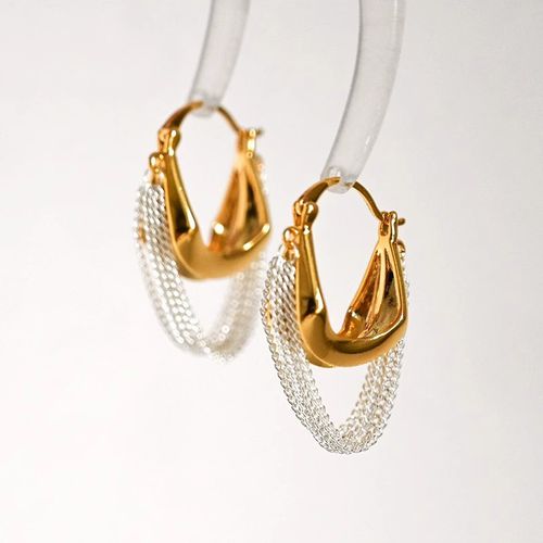 2025 Trendy Bag Earrings Handbag Chain Tassel Earrings 18K Gold Plated Earrings Hoop Jewelry for Women Girls