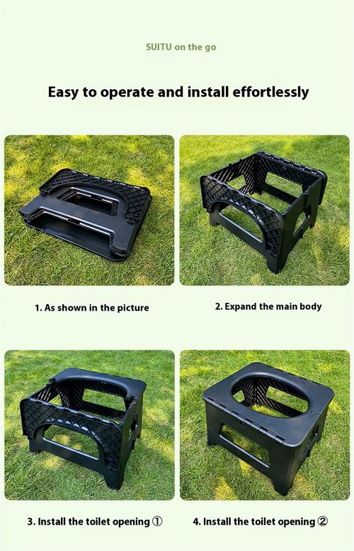 Portable Folding Camping Toilet Seat Outdoor Collapsible Toilet Chair for Hiking Travel （Gift storage bag + garbage bag + hardener）