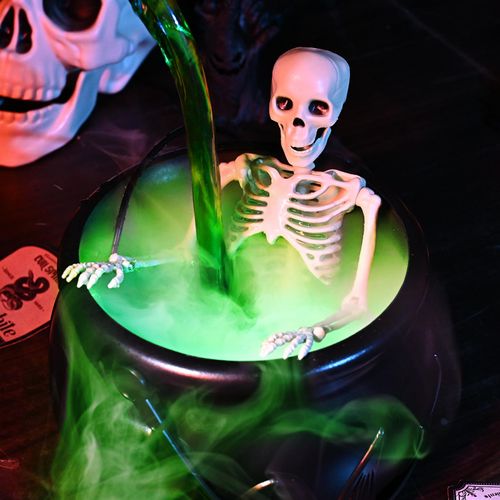 Halloween Decorations Indoor - Cauldron Halloween Decor with Magic Floating Potion Bottles and Diffuser