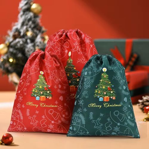 2025 Christmas Products Christmas Gift Bag Package Novelty Gifts Non Woven Bag Eco-Friendly Drawstring Bag