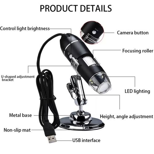 USB Electronic Microscope 3 in 1 1000X Compatible HD Digital Microscope With Android Windows Mac