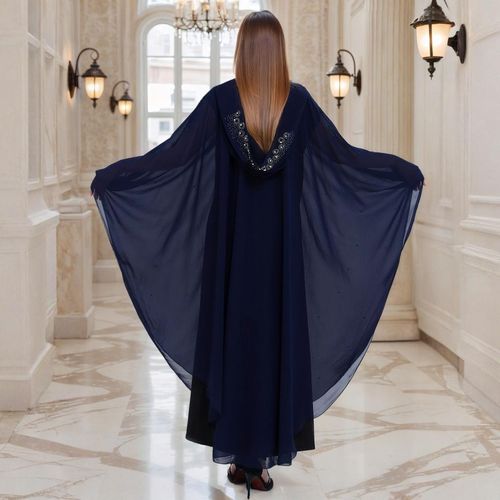 Hot Selling Summer Robe Diamond Beaded Shawl Hood Middle East Africa Style Vintage Batwing Sleeve Abaya Caftan high Quality