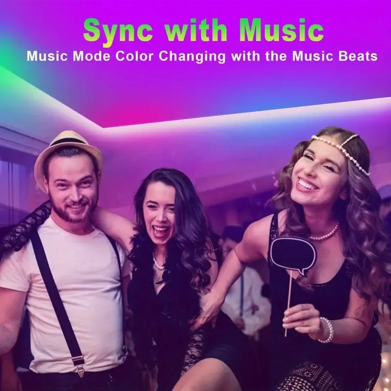 Music Sync Color Changing, DIY for Bedroom, Living Room, Game Room Decor, Gaming Lights for Bedroom, Versatile Lighting Options, Highquality Illumination
