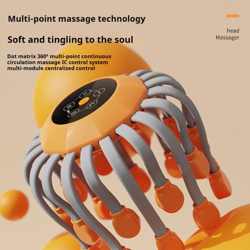 Silicone Octopus Vibrating Scalp Electric Head Massager Infrared Physiotherapy Detoxifying and Relaxing Head Massage