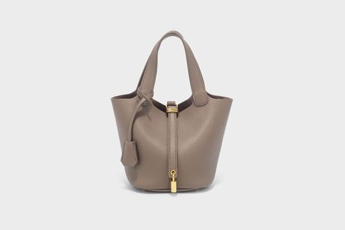 Fashion Luxury Genuine Leather Bucket Tote Bag for Women High-End Basket-Style Wedding Mommy Bridal Purse and Handbags
