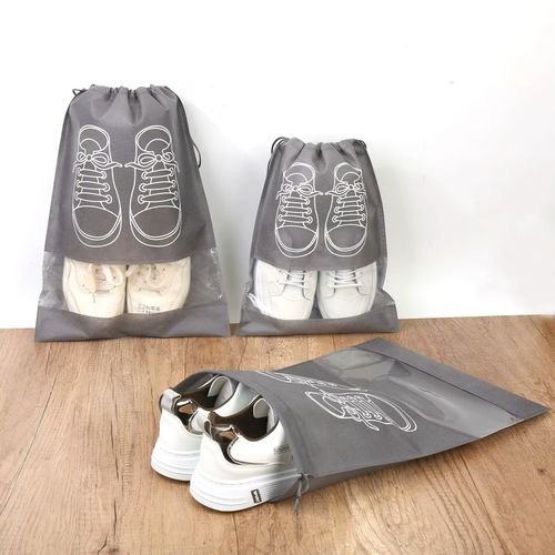 big size Thickened Non-woven Drawstring Pocket Shoe Storage Bag Transparent Shoes Dust Bag