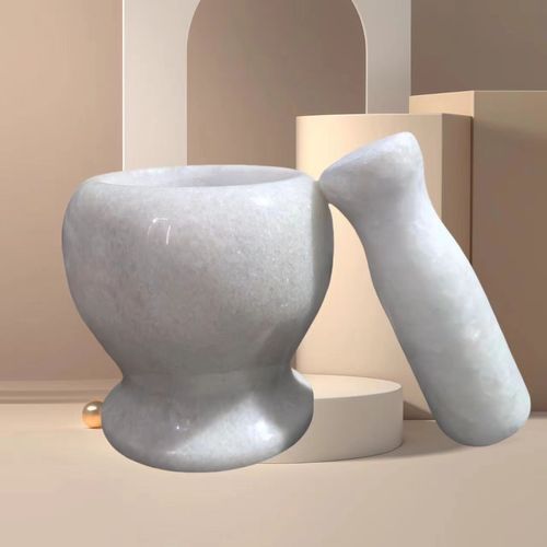 Natural marble stone garlic masher, stone mortar, household garlic mash garlic press, mashing jar garlic mortar