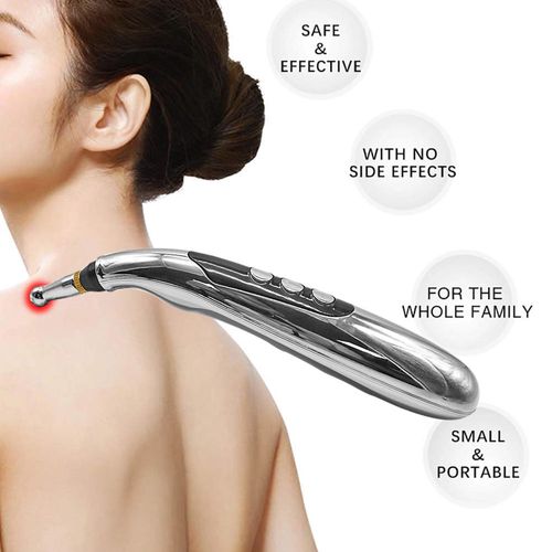 Newest 5 in 1 Acupuncture Pen LED Display USB Rechargeable Meridian Energy Pen with 5 Massage Heads