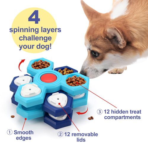 Puzzle pet toy multi-layer rotating slow feeder training dog foraging toy