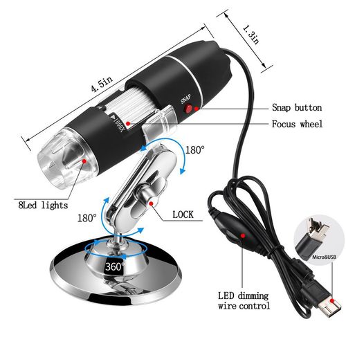USB Electronic Microscope 3 in 1 1000X Compatible HD Digital Microscope With Android Windows Mac