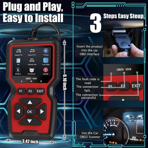 V519 Hot-selling OBDII Full System Code Reader Hand-held Auto Scan Tools for Cars New Arrival ELM327 Car Diagnostic Tool