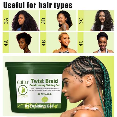 Neat Braid Conditioning 64 Oz No Residue Extreme Hold Braid Wax Gel Locking Shining Pure Braiding Gel