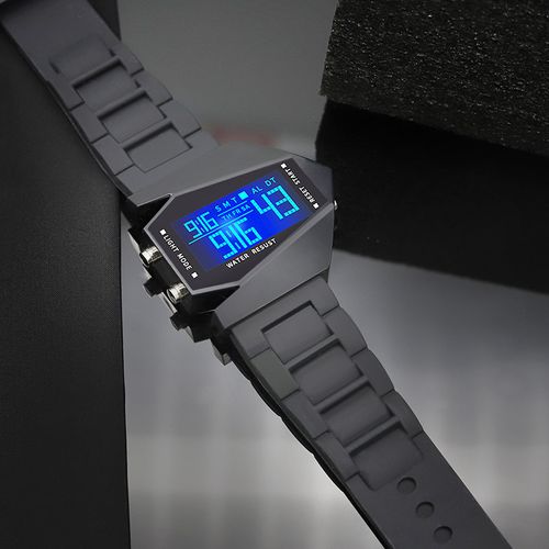 Unique Airplane Shaped Luminous LED Digital Watch Multifunctional Silicone Sport Watches