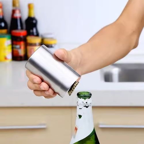 Automatic Beer Bottle Opener Custom Logo Bottle Opener Stainless Steel Automatic Push Down Bottle Opener for Gift Item
