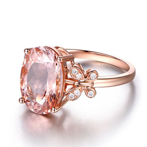 Stylish topaz butterfly ring plated zircon ring women's hand jewelry