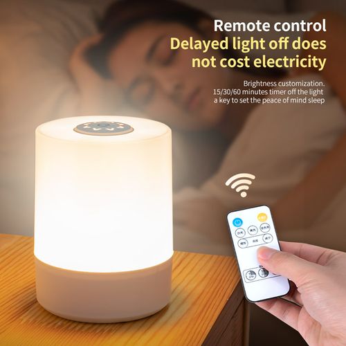 Led Night Lighting Lamp Remote Control USB Rechargeable Wireless Night Light for Bedside Warm Lamp