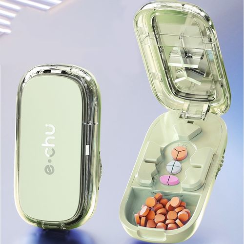 Newest Adjustable Quartering Pill Cutter Storage BoxPortable Drug Tablet MedicineDustproof Divider Organizer Crusher Pill Cutter