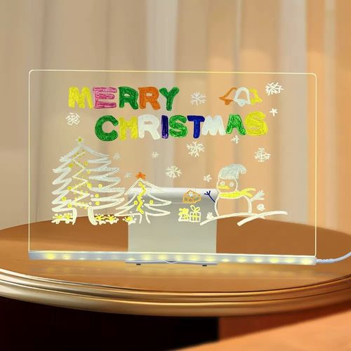 Acrylic Bracket Erasable LED Night Light Creative Kids Drawing Board Message Writing Note Light Kids Gift