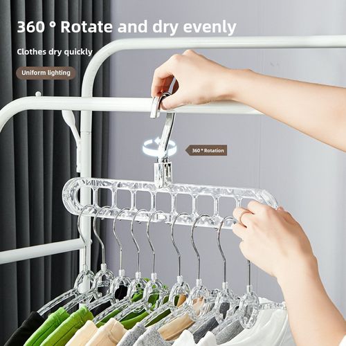 Space Saving Magic Nine-hole Hangers Multi-function Vertical and Horizontal Rotating Thick Hanging Clothes Pants Storage Closet