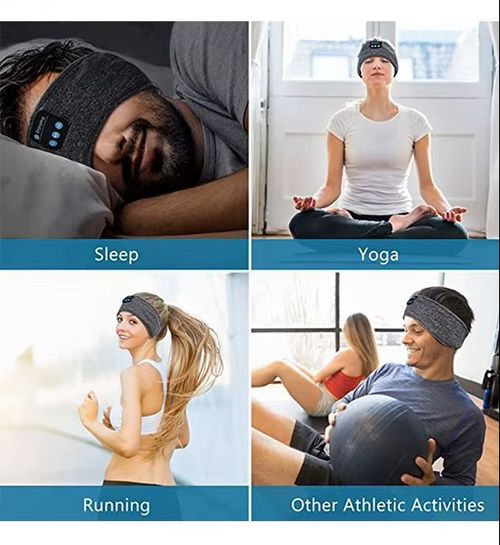 V5.2 Sports Headband & Sleep Headphones Music Bandana with HD Thin Speaker for Side Sleepers, Travel, Meditation, Yoga