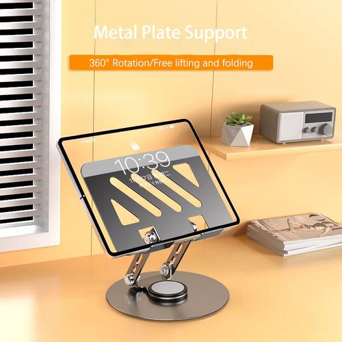 Portable Foldable Metal 360 Rotating Tablet Adjustable Stand Desk Mount Holder for Ipad Smartphone