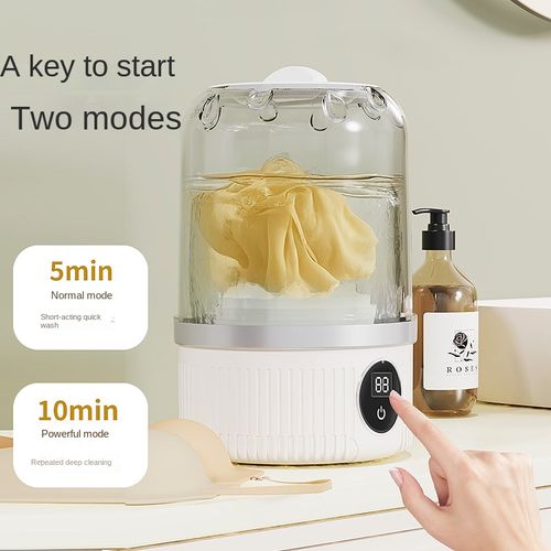 Portable Rechargeable Mini Wireless Washing Machine for Dormitory Household Use Small Items Underwear Socks Mini Washing Machine