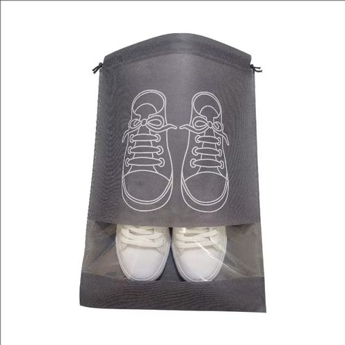 big size Thickened Non-woven Drawstring Pocket Shoe Storage Bag Transparent Shoes Dust Bag