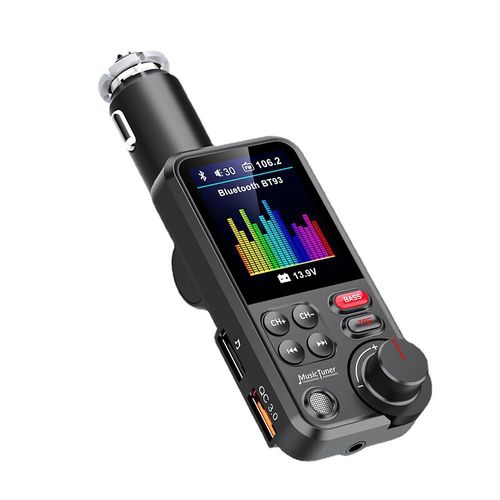Car USB Quick Charger Wireless Bt FM Transmitter Receiver Radio Adapter Charging Treble Bass Sound Mp3 Player QC3.0