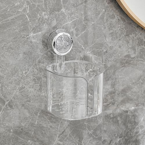 Wall Mounted Tissue Box Suction Cup Acrylic Toilet Plastic Round Storage Organizer Shelf Transparent Holder for Bathroom