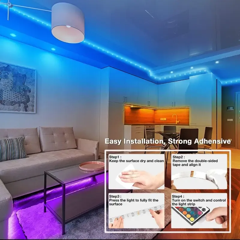 Music Sync Color Changing, DIY for Bedroom, Living Room, Game Room Decor, Gaming Lights for Bedroom, Versatile Lighting Options, Highquality Illumination