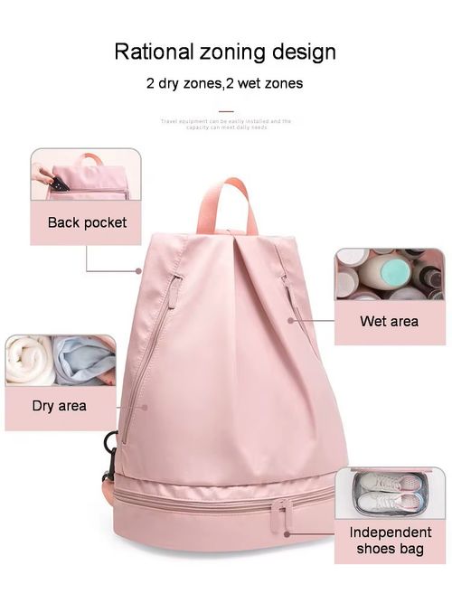 Sports Swim Bags  Beach Bags Fitness Bag with Wet and Dry Separation Waterproof Beach Storage