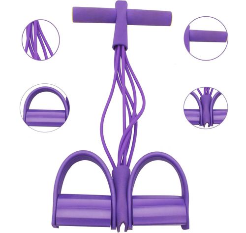 6 Tubes High Quality Fitness Elastic Foot Pedal Resistance Bands Sit up Pull Rope Foot Pedal