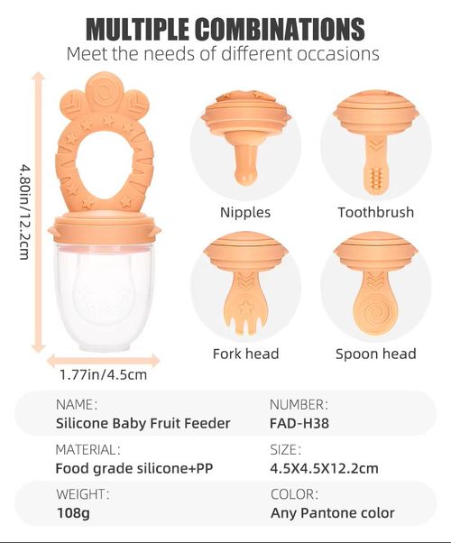 Baby Food Grade Pacifier Fresh Fruit Feeder Infant Fruit Teething Teether Toy Silicone Baby Product BAP Free Phthalate Free