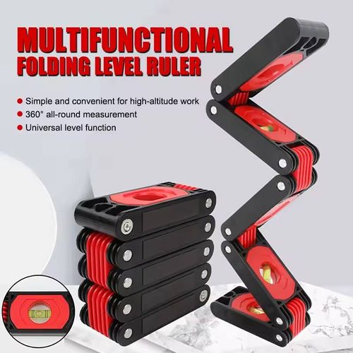Foldable Level Accurate 5 Sections Multi Function Magnetic Folding Level Measuring Tool Multi Angle for Home Improvement