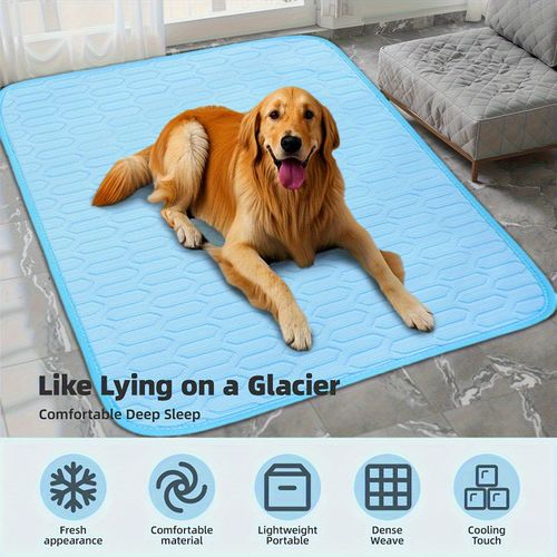 Upgraded Self-Cooling Mat for Dogs & Cats Thicken Washable Non-Toxic Foldable & Non-Slip Dog Cooling Mat Pet Cooling Pad