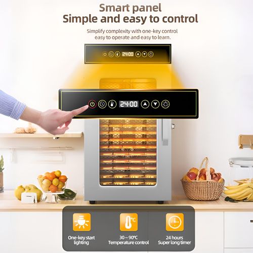 Commercial or home-use small digital eight-layer fruit and vegetable food dehydrator, high-efficiency pet snack and meat dryer with skylight