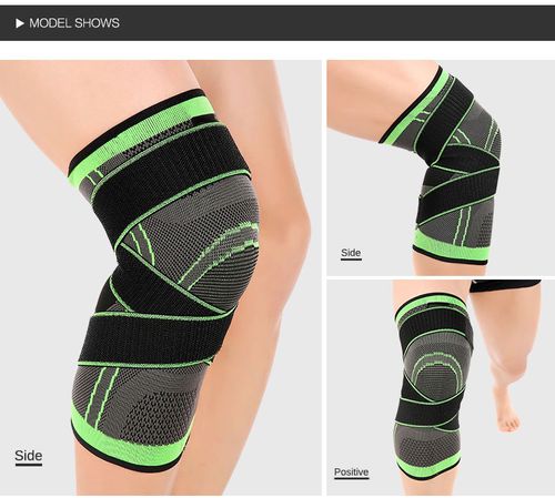 Knee Support Protective Gear Fashion Sports Knee Sleeve Elastic Knitting Knee Brace with Bandage
