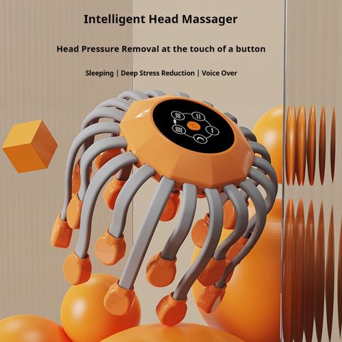 Silicone Octopus Vibrating Scalp Electric Head Massager Infrared Physiotherapy Detoxifying and Relaxing Head Massage