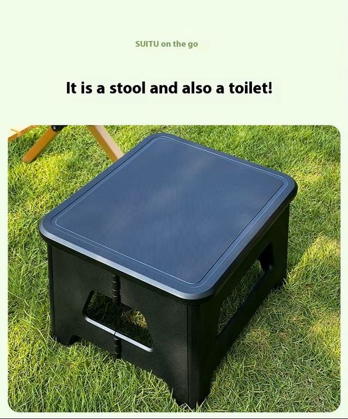 Portable Folding Camping Toilet Seat Outdoor Collapsible Toilet Chair for Hiking Travel （Gift storage bag + garbage bag + hardener）