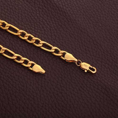 Fashion 18K Gold Chain Necklace 6Mm Wide Cuban Chain for Women Men Chains