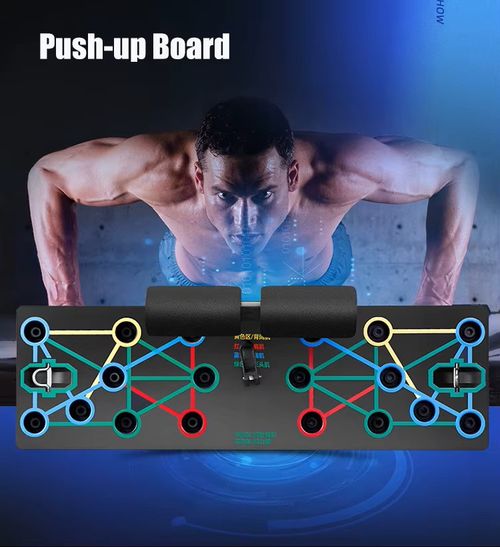 Push up Board Fitness Multifunctional Foldable Push up Rack Board With Resistance Bands