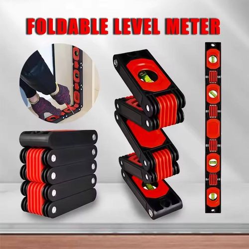 Foldable Level Accurate 5 Sections Multi Function Magnetic Folding Level Measuring Tool Multi Angle for Home Improvement