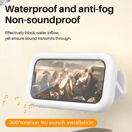 360 Degree Rotating Folding Telescopic Wall Mounted Bathroom Waterproof Phone Holder Touch Screen Punch Free Phone Holder