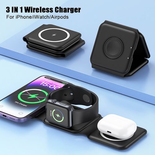 Portable 20W Charging Wireless Charger 15W PD Foldable 3 1 Magnetic Wireless Charging Station for Mobile Phone Fast Charging